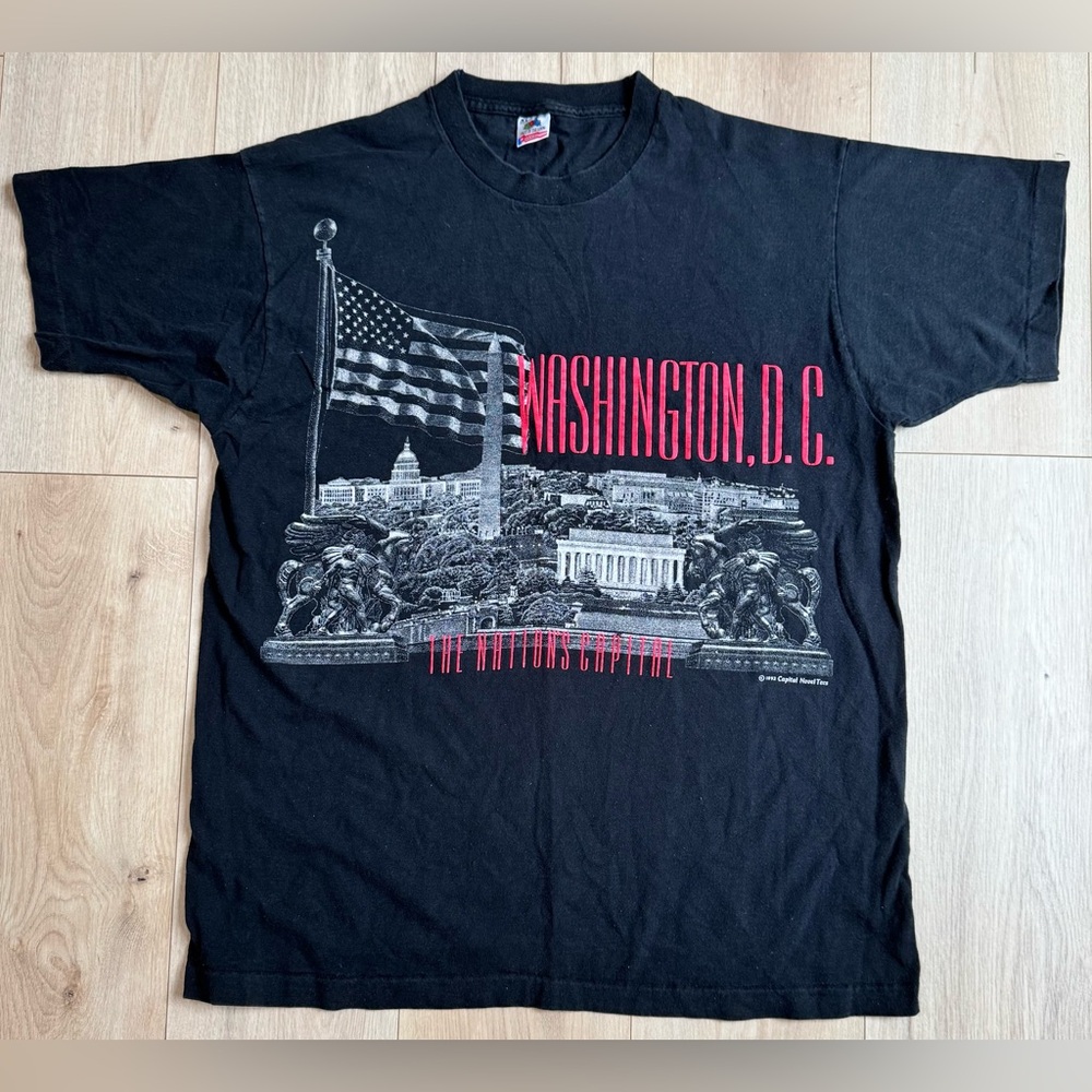 Vintage 1992 Washington DC Tee Men’s XL Green Single-Stitched USA 90s